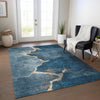 Piper Looms Chantille Abstract ACN1889 Navy Machine Washable Area Rug Lifestyle Image Feature