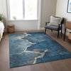 Piper Looms Chantille Abstract ACN1889 Navy Machine Washable Area Rug Lifestyle Image Feature
