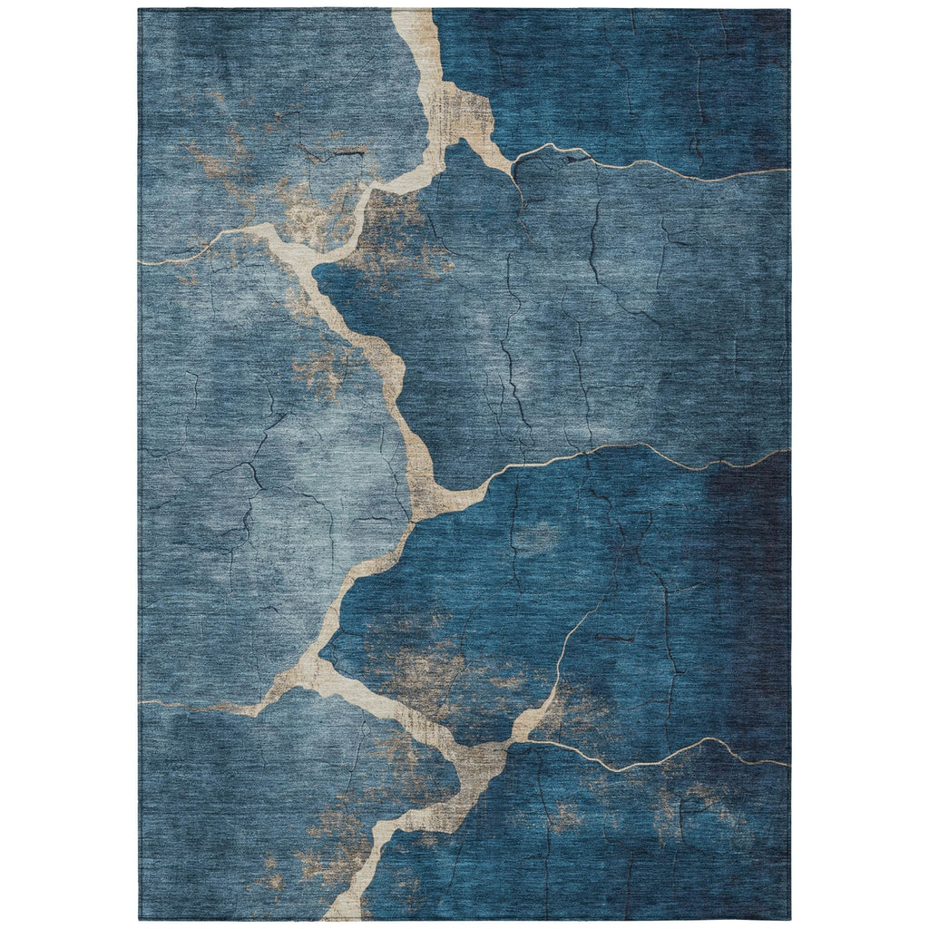 Piper Looms Chantille Abstract ACN1889 Navy Machine Washable Area Rug main image