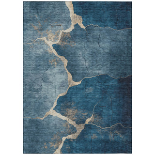 Piper Looms Chantille Abstract ACN1889 Navy Machine Washable Area Rug main image