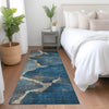 Piper Looms Chantille Abstract ACN1889 Navy Machine Washable Area Rug Runner Lifestyle Image Feature