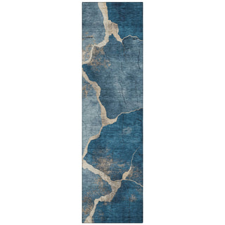 Piper Looms Chantille Abstract ACN1889 Navy Machine Washable Area Rug Runner Main Image