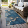Piper Looms Chantille Abstract ACN1889 Navy Machine Washable Area Rug Runner Outdoor Lifestyle Image Feature