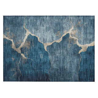 Piper Looms Chantille Abstract ACN1889 Navy Machine Washable Area Rug Scatter Main Image