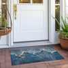 Piper Looms Chantille Abstract ACN1889 Navy Machine Washable Area Rug Scatter Outdoor Lifestyle Image Feature