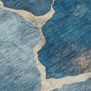 Piper Looms Chantille Abstract ACN1889 Navy Machine Washable Area Rug Swatch Image