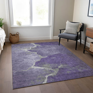 Piper Looms Chantille Abstract ACN1889 Purple Machine Washable Area Rug Lifestyle Image Feature