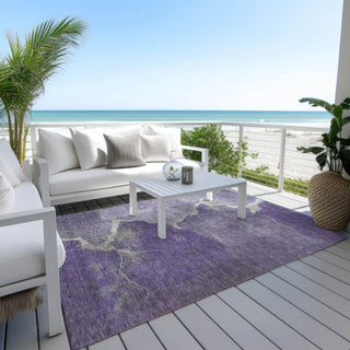 Piper Looms Chantille Abstract ACN1889 Purple Machine Washable Area Rug Outdoor Lifestyle Image Feature