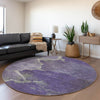 Piper Looms Chantille Abstract ACN1889 Purple Machine Washable Area Rug Round Lifestyle Image Feature