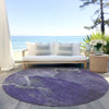 Piper Looms Chantille Abstract ACN1889 Purple Machine Washable Area Rug Round Outdoor Lifestyle Image Feature