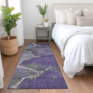 Piper Looms Chantille Abstract ACN1889 Purple Machine Washable Area Rug Runner Lifestyle Image Feature