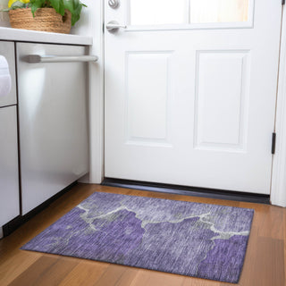 Piper Looms Chantille Abstract ACN1889 Purple Machine Washable Area Rug Scatter Lifestyle Image Feature
