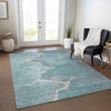 Piper Looms Chantille Abstract ACN1889 Teal Machine Washable Area Rug Lifestyle Image Feature