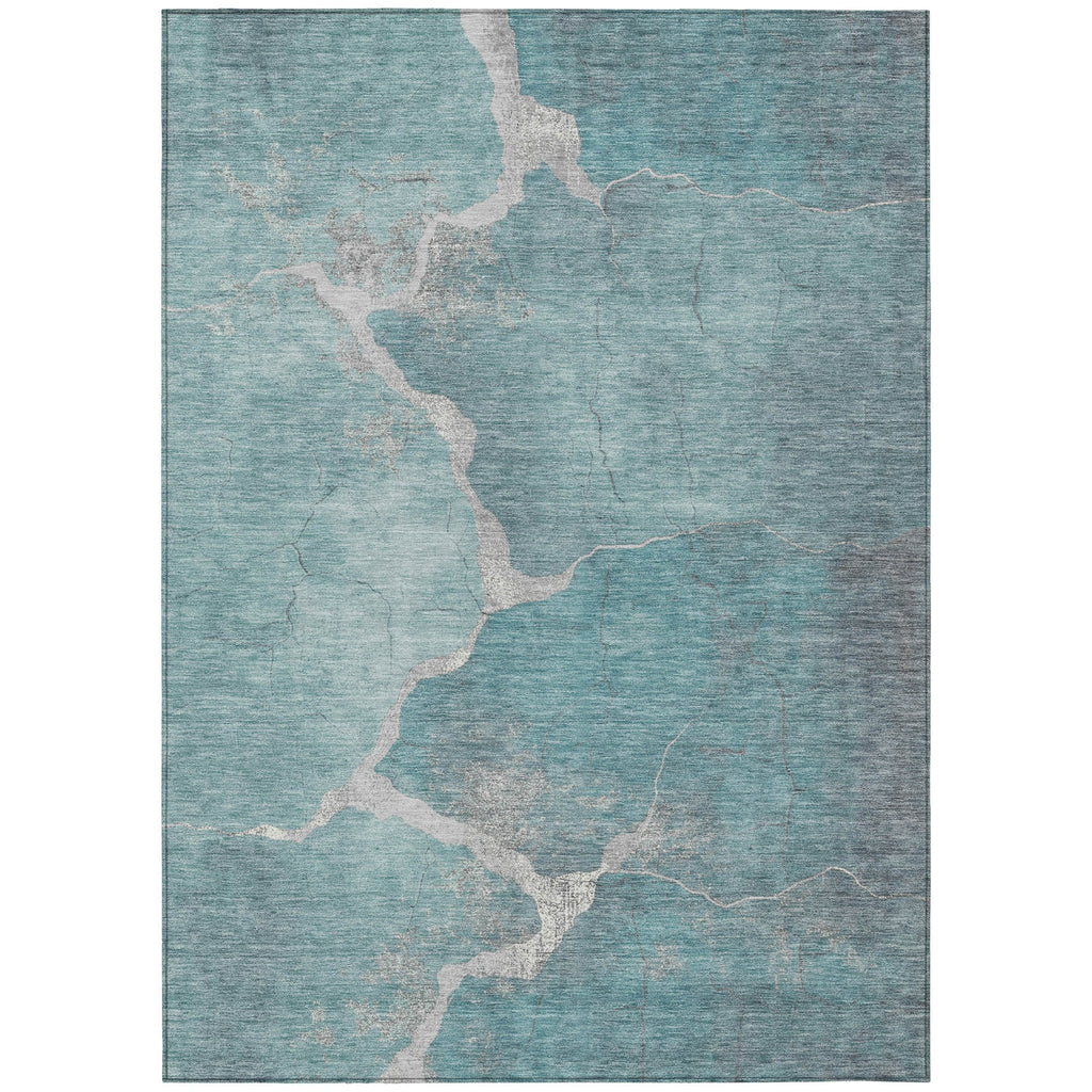 Piper Looms Chantille Abstract ACN1889 Teal Machine Washable Area Rug main image