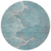 Piper Looms Chantille Abstract ACN1889 Teal Machine Washable Area Rug Round Main Image