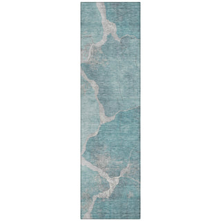 Piper Looms Chantille Abstract ACN1889 Teal Machine Washable Area Rug Runner Main Image