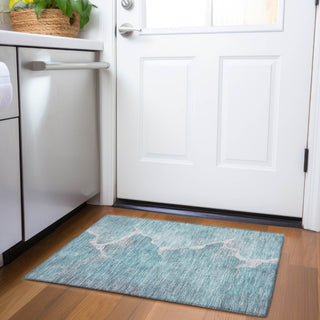 Piper Looms Chantille Abstract ACN1889 Teal Machine Washable Area Rug Scatter Lifestyle Image Feature