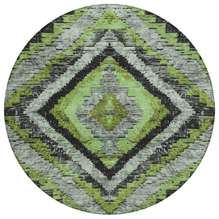 Piper Looms Chantille Aztec ACN1890 Aloe Machine Washable Area Rug Round Main Image