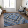Piper Looms Chantille Aztec ACN1890 Blue Machine Washable Area Rug Lifestyle Image Feature