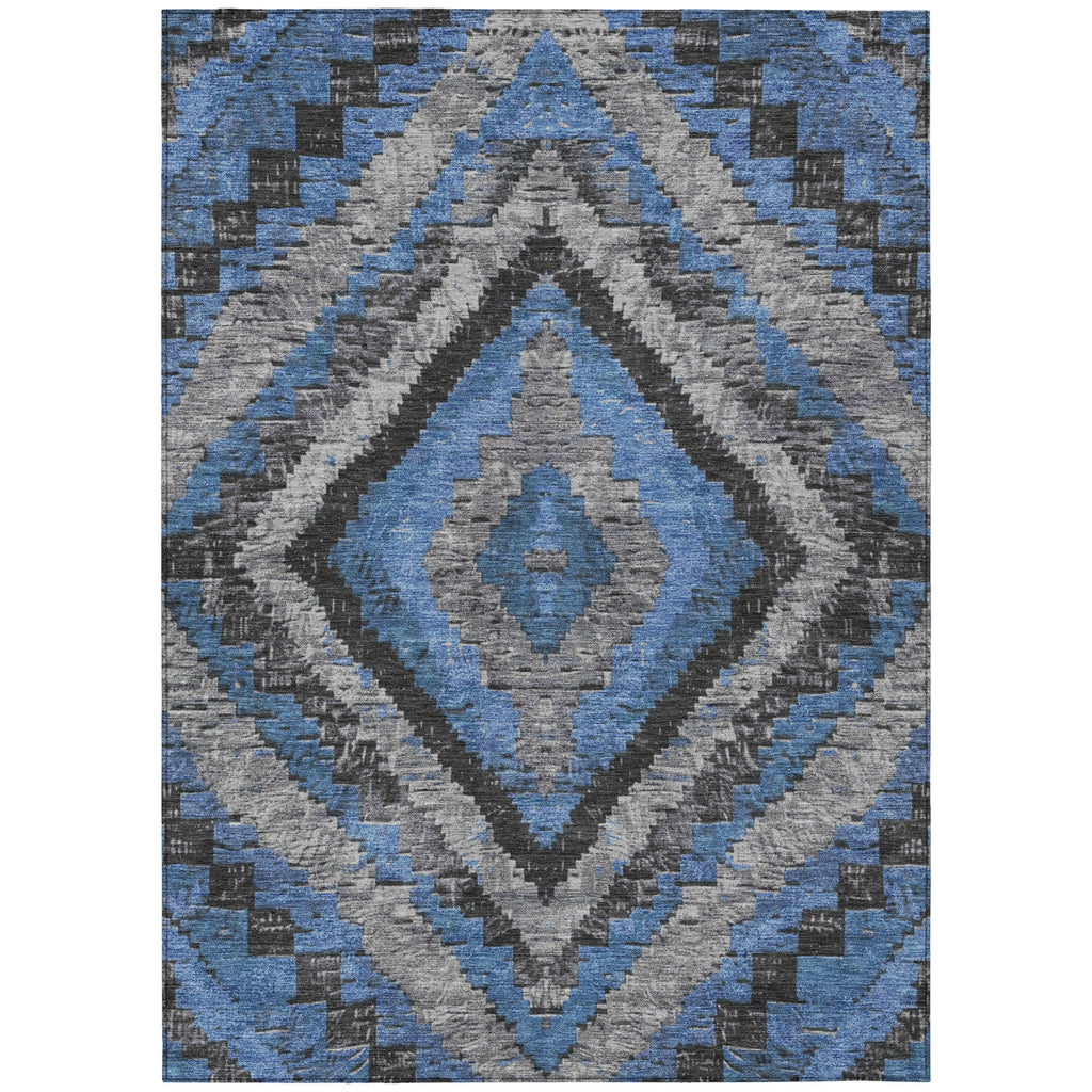 Piper Looms Chantille Aztec ACN1890 Blue Machine Washable Area Rug main image