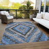 Piper Looms Chantille Aztec ACN1890 Blue Machine Washable Area Rug Outdoor Lifestyle Image Feature