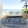 Piper Looms Chantille Aztec ACN1890 Blue Machine Washable Area Rug Round Outdoor Lifestyle Image Feature