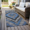 Piper Looms Chantille Aztec ACN1890 Blue Machine Washable Area Rug Runner Outdoor Lifestyle Image Feature