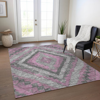 Piper Looms Chantille Aztec ACN1890 Blush Machine Washable Area Rug Lifestyle Image Feature