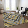 Piper Looms Chantille Aztec ACN1890 Gold Machine Washable Area Rug Lifestyle Image Feature