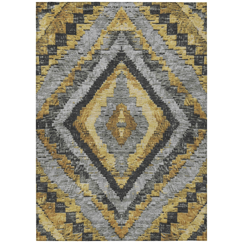 Piper Looms Chantille Aztec ACN1890 Gold Machine Washable Area Rug main image