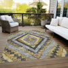 Piper Looms Chantille Aztec ACN1890 Gold Machine Washable Area Rug Outdoor Lifestyle Image Feature
