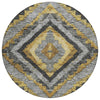 Piper Looms Chantille Aztec ACN1890 Gold Machine Washable Area Rug Round Main Image