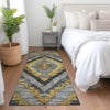 Piper Looms Chantille Aztec ACN1890 Gold Machine Washable Area Rug Runner Lifestyle Image Feature