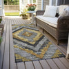 Piper Looms Chantille Aztec ACN1890 Gold Machine Washable Area Rug Runner Outdoor Lifestyle Image Feature