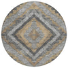 Piper Looms Chantille Aztec ACN1890 Khaki Machine Washable Area Rug Round Main Image