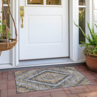 Piper Looms Chantille Aztec ACN1890 Khaki Machine Washable Area Rug Scatter Outdoor Lifestyle Image Feature