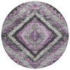 Piper Looms Chantille Aztec ACN1890 Lavender Machine Washable Area Rug Round Main Image