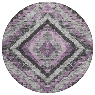 Piper Looms Chantille Aztec ACN1890 Lavender Machine Washable Area Rug Round Main Image