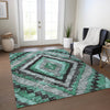 Piper Looms Chantille Aztec ACN1890 Seafoam Machine Washable Area Rug Lifestyle Image Feature