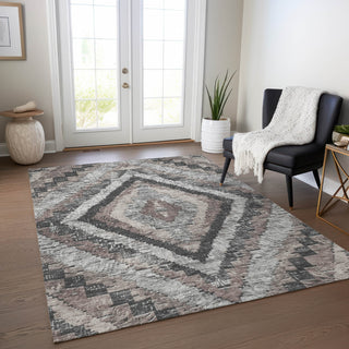 Piper Looms Chantille Aztec ACN1890 Taupe Machine Washable Area Rug Lifestyle Image Feature
