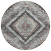 Piper Looms Chantille Aztec ACN1890 Taupe Machine Washable Area Rug Round Main Image