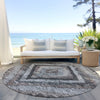 Piper Looms Chantille Aztec ACN1890 Taupe Machine Washable Area Rug Round Outdoor Lifestyle Image Feature