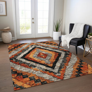 Piper Looms Chantille Aztec ACN1890 Terracotta Machine Washable Area Rug Lifestyle Image Feature