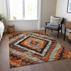 Piper Looms Chantille Aztec ACN1890 Terracotta Machine Washable Area Rug Lifestyle Image Feature