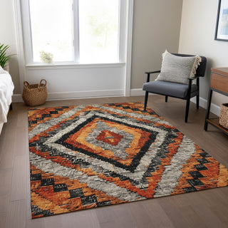 Piper Looms Chantille Aztec ACN1890 Terracotta Machine Washable Area Rug Lifestyle Image Feature
