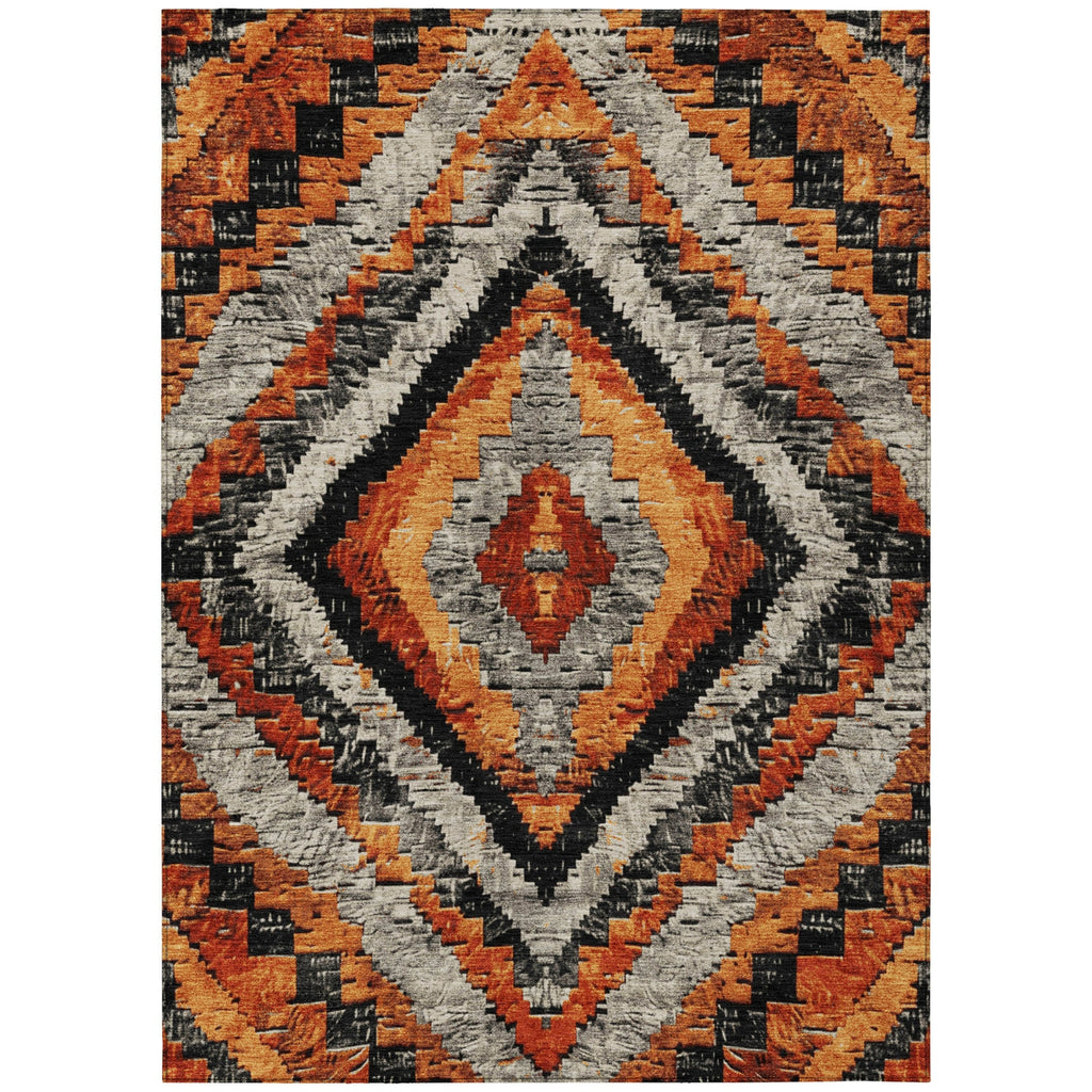 Piper Looms Chantille Aztec ACN1890 Terracotta Machine Washable Area Rug main image