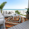 Piper Looms Chantille Aztec ACN1890 Terracotta Machine Washable Area Rug Outdoor Lifestyle Image Feature