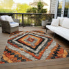 Piper Looms Chantille Aztec ACN1890 Terracotta Machine Washable Area Rug Outdoor Lifestyle Image Feature