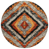 Piper Looms Chantille Aztec ACN1890 Terracotta Machine Washable Area Rug Round Main Image
