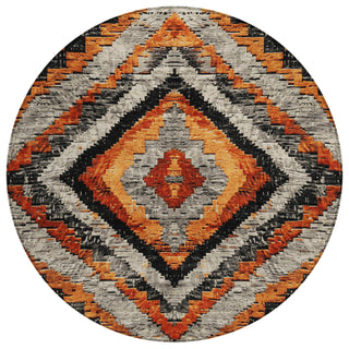 Piper Looms Chantille Aztec ACN1890 Terracotta Machine Washable Area Rug Round Main Image
